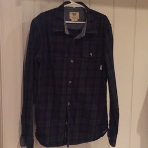 Vans boys size M plaid button down